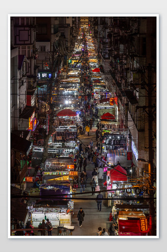 武汉宝城路夜市一条街摄影图片