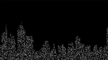 城市粒子光点动画背景合成特效元素素材视频