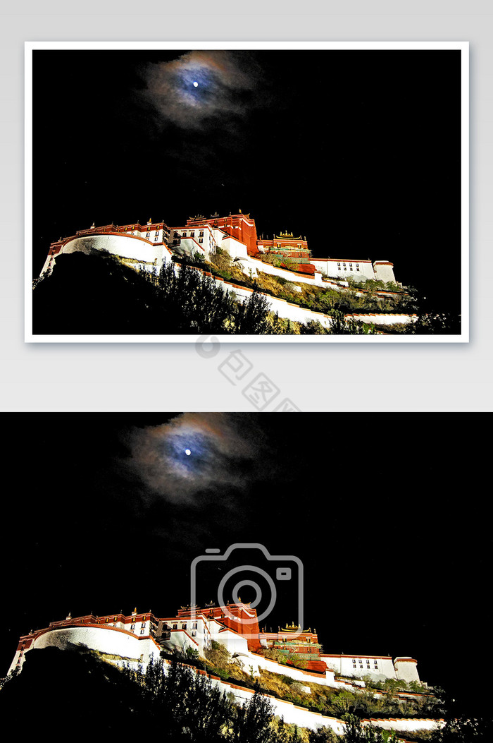 西藏拉萨布达拉宫夜空夜景