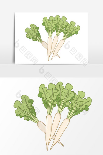 萝卜蔬菜手绘形象元素图片