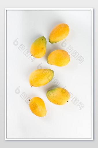 新鲜水果美食芒果白色背景高清摄影图图片