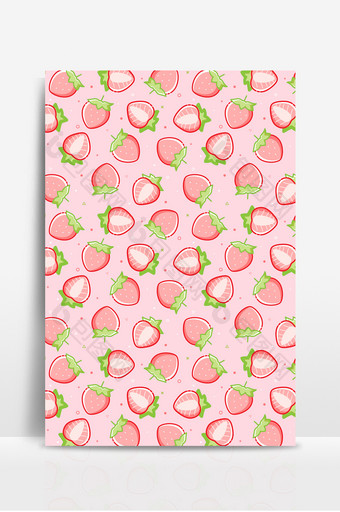 清新粉色夏天水果草莓促销展示背景图片