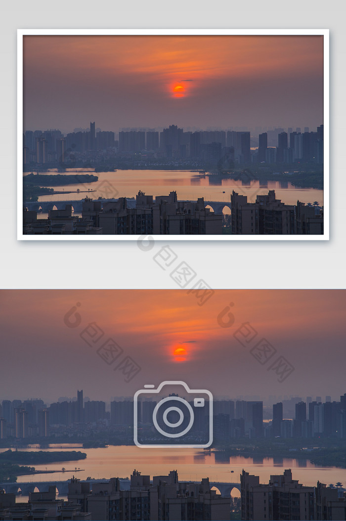 武汉墨水湖日落城市风光摄影图片图片