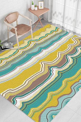 时尚卡通暖色系曲线条纹纹理图案地毯图案图片