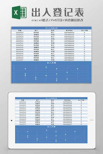 出入人员登记统计表excel模板图片