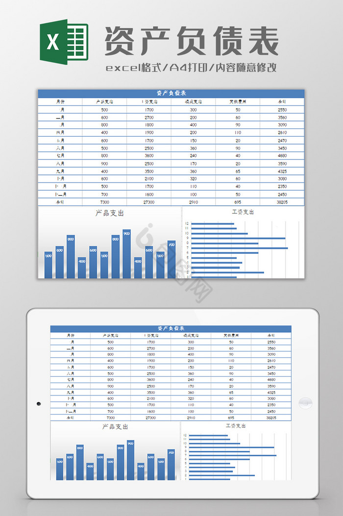 自动生成资产负债表excel模板