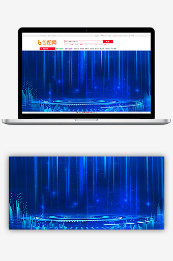大气蓝色科技光线商务展板banner背景图片