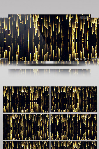 金色梦幻粒子线条展示大气led视频图片