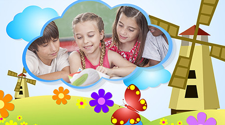 欢乐六一儿童节卡通图文相册pr模板