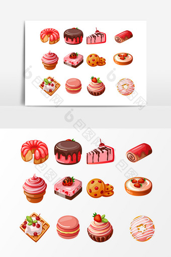 草莓巧克力蛋糕设计素材图片