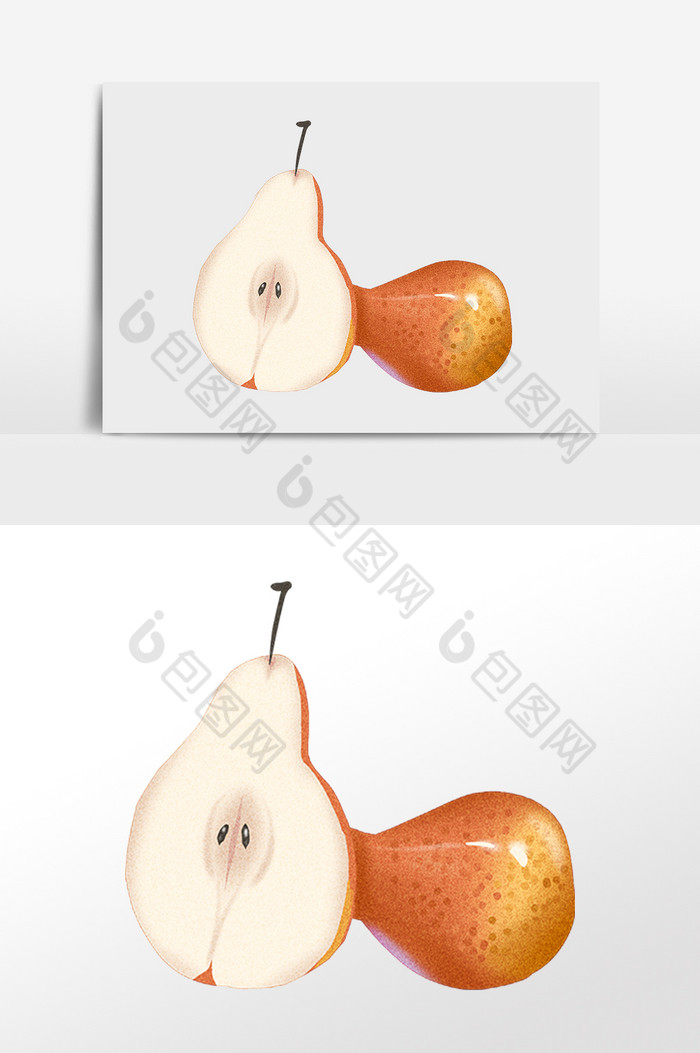 夏季新鲜美味水果红梨插画图片图片