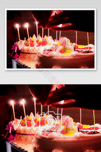 生日蛋糕庆典蛋糕水果蛋糕特写摄影图片