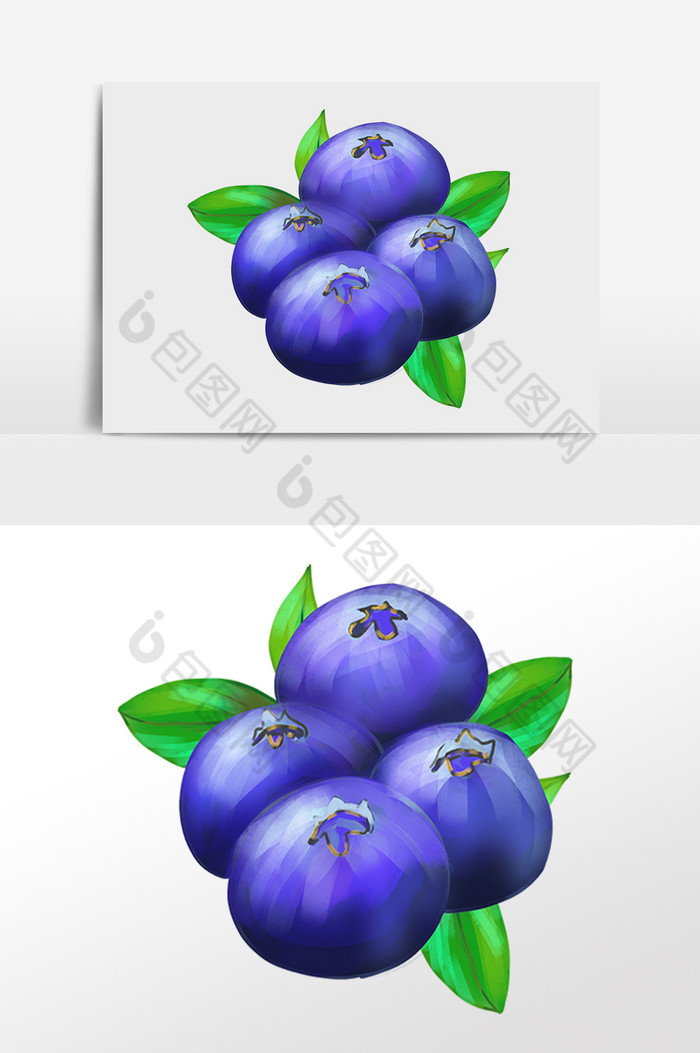 新鲜有机美味水果蓝莓插画图片图片