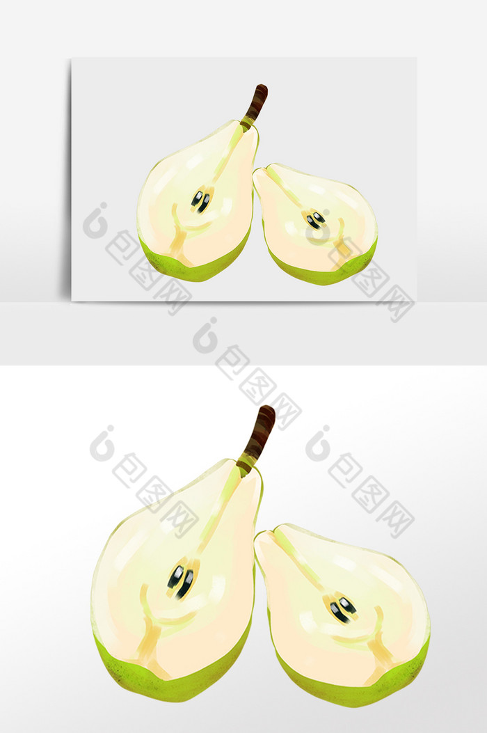 新鲜有机美味水果脆梨插画图片图片