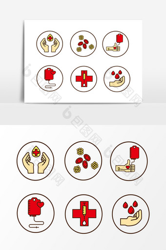 圆形献血医疗主题设计素材图片