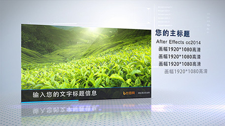 简洁大气蓝色调商务图片展示