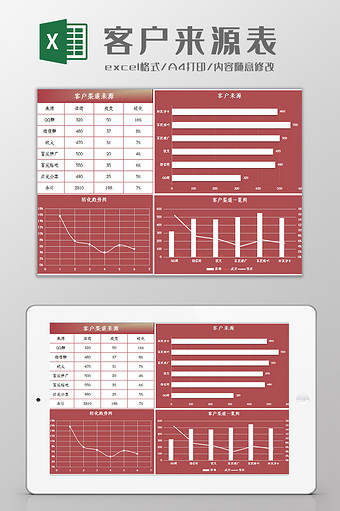 自动生成客户来源表excel模板图片