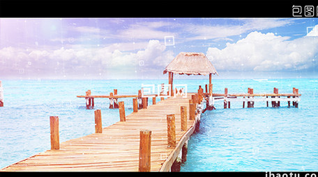 扁平化线条视觉差<strong>图文</strong>片头PR模板