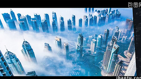 扁平化线条视觉差<strong>图文</strong>片头PR模板