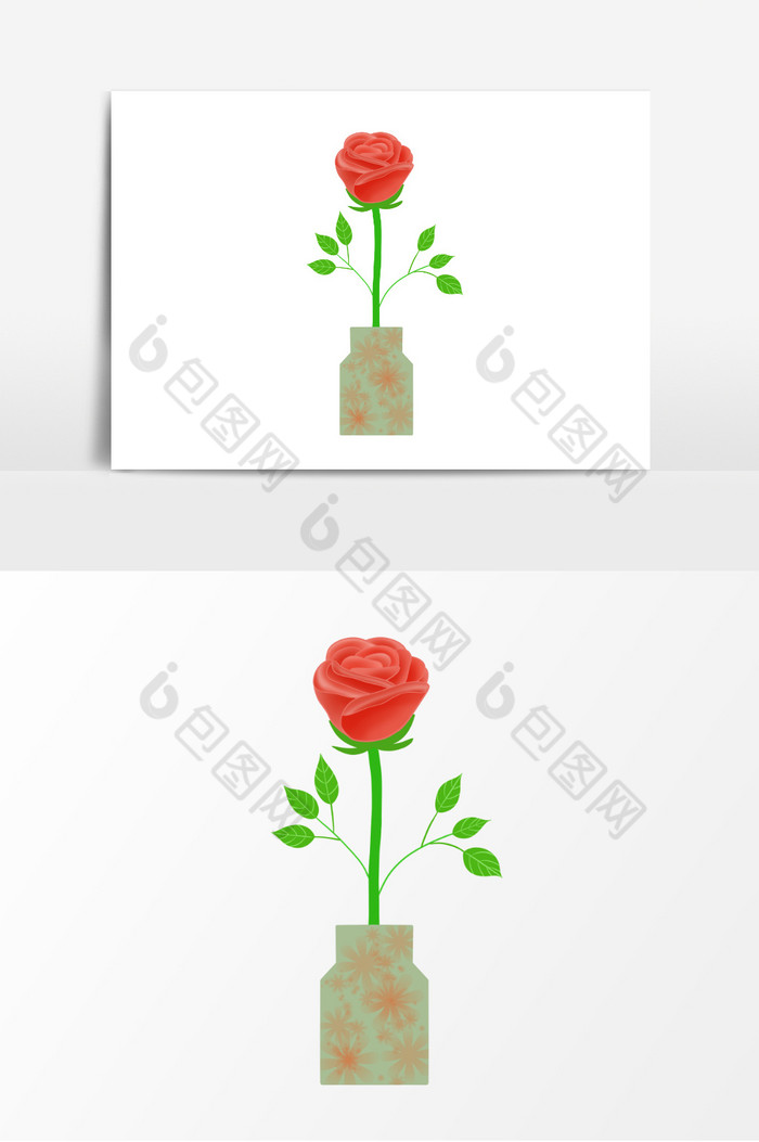 花植物彩色花花瓶插画图片图片