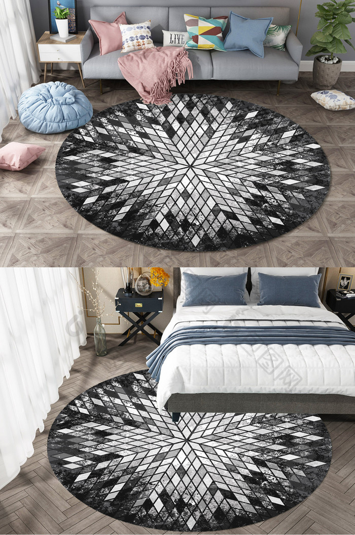 圆形装饰画门垫地毯设计图片