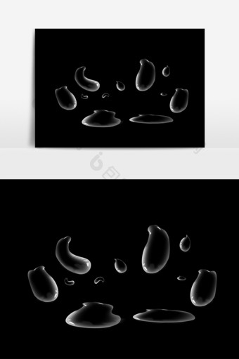 分层透明水滴水珠元素图片