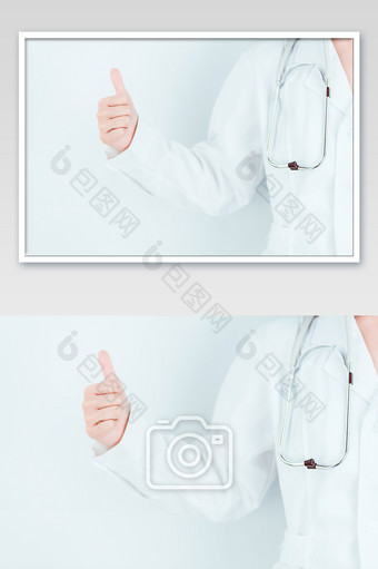 医护人员单手大拇指手势图片