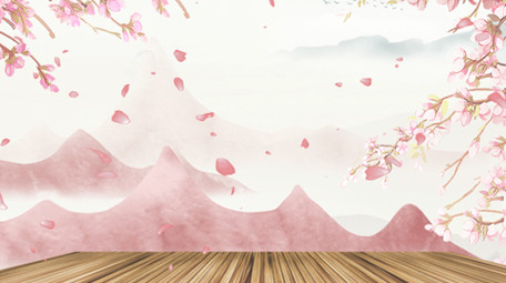 粉色大气古风后期背景