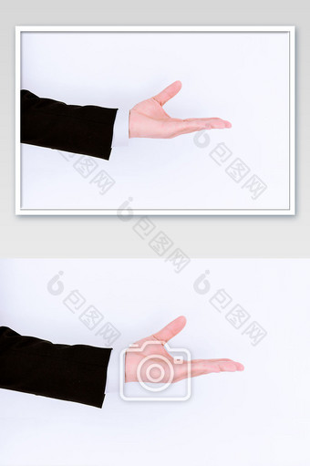 商务人士单手平伸手势动作图片