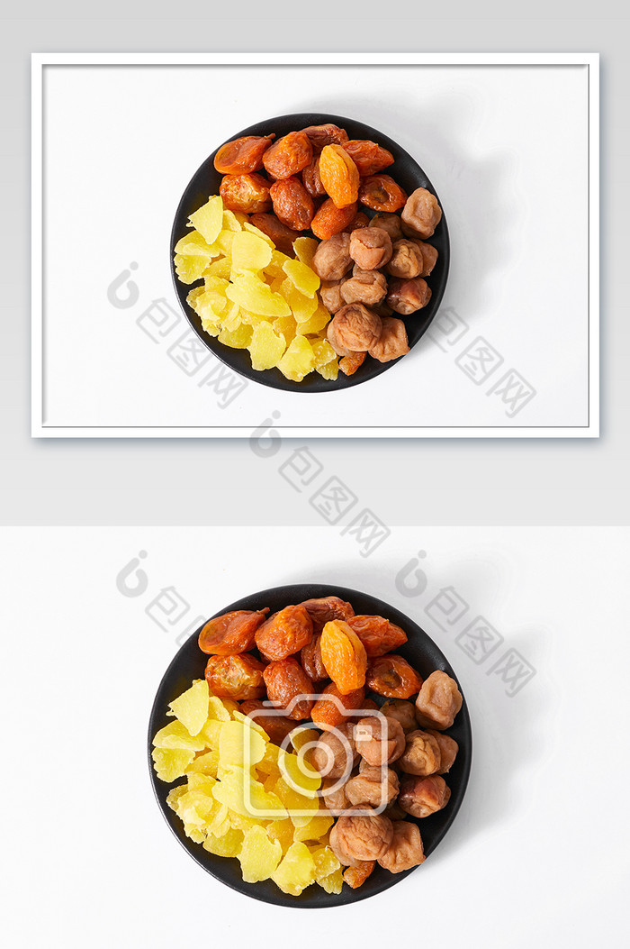 菠萝干苏式话梅杏果干白底图美食摄影图片图片