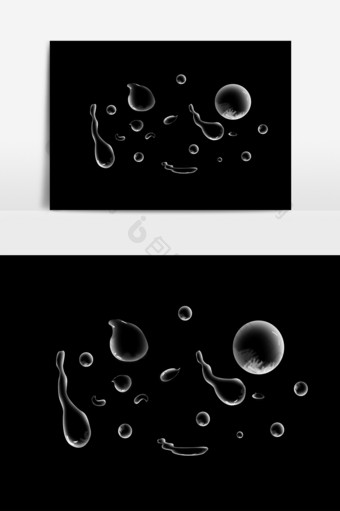 透明水滴水珠水花元素图片