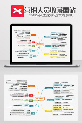 营销人员必收藏网站思维导图XMind模板图片