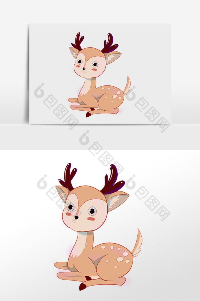 小动物小鹿插画图片图片