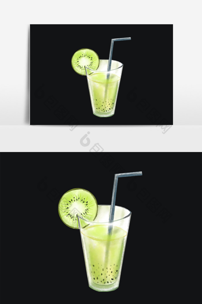 水果猕猴桃果汁插画图片图片