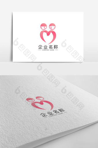 简约男女爱心创意婚庆LOGO图片