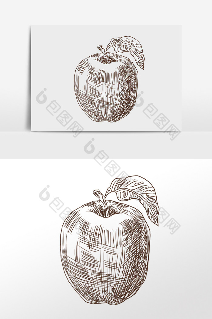 线描简笔画水果苹果插画图片图片