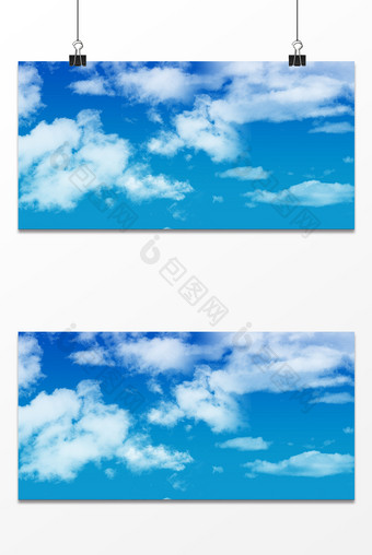 大气简约蓝色天空云意境海报背景图片