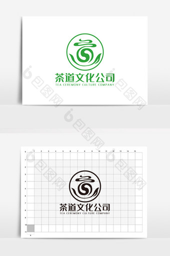 绿色中国风茶道主题VI设计图片
