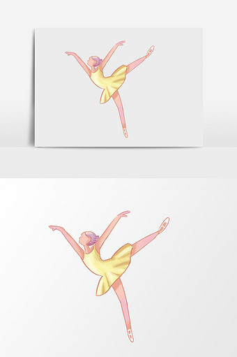 手绘黄衣芭蕾女孩图片