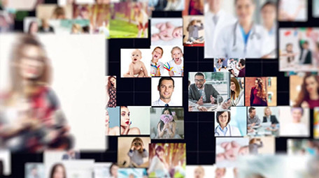 多图照片汇聚形成片头标志AE模板