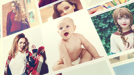 多图家庭公司头像汇聚片头标志AE模板