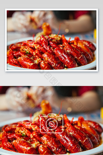 夏季美食美味油焖小龙虾高清摄影图图片