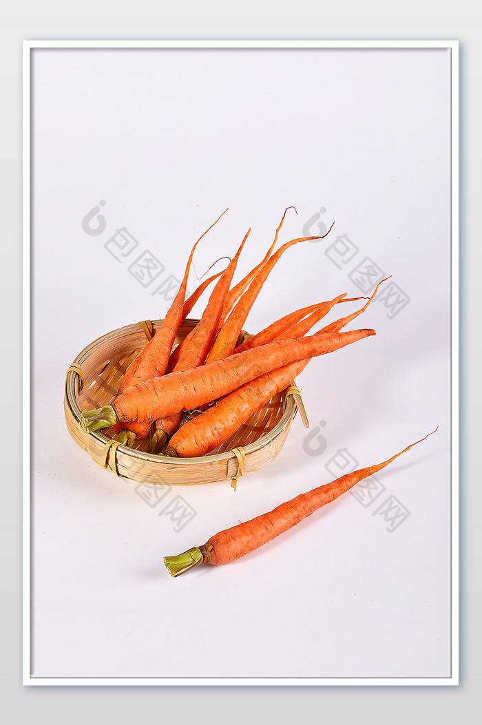 红色水果胡萝卜篮子白底图蔬菜美食摄影图片图片