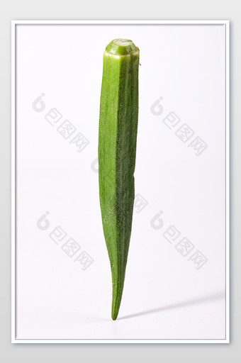绿色秋葵蔬菜白底图新鲜美食摄影图片