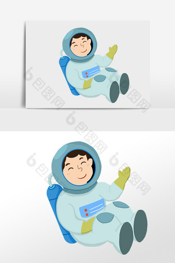 手绘太空星球飞行员宇航员插画图片