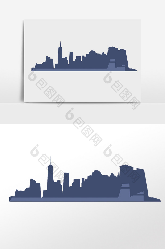 城市标志建筑剪影插画图片图片