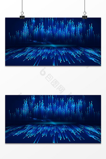 蓝色科技立体光柱背景图片