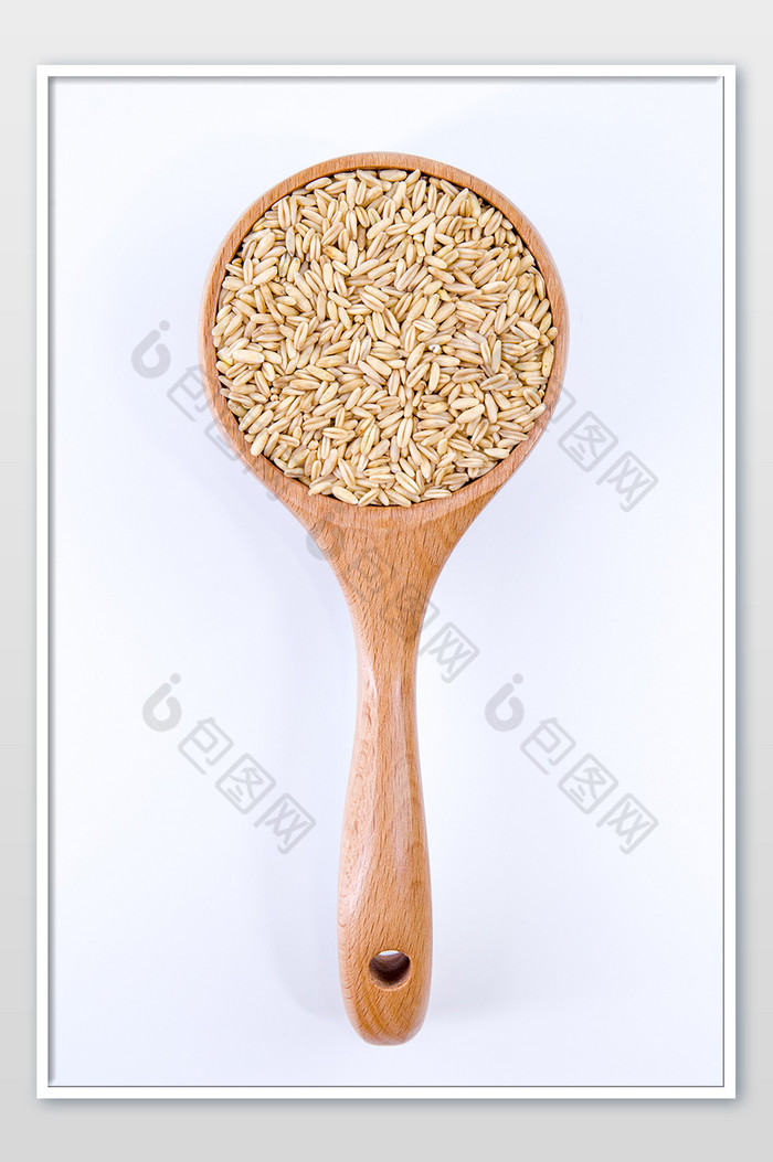 勺子里的燕麦米竖版摄影图片图片