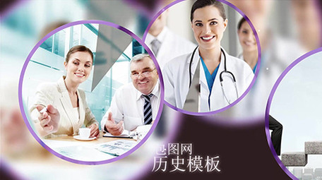 圆形图形商务图文宣传展示AE模板