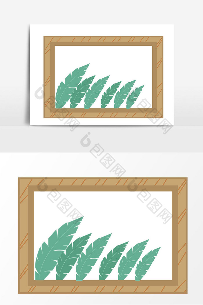 绿叶木质相框图片图片